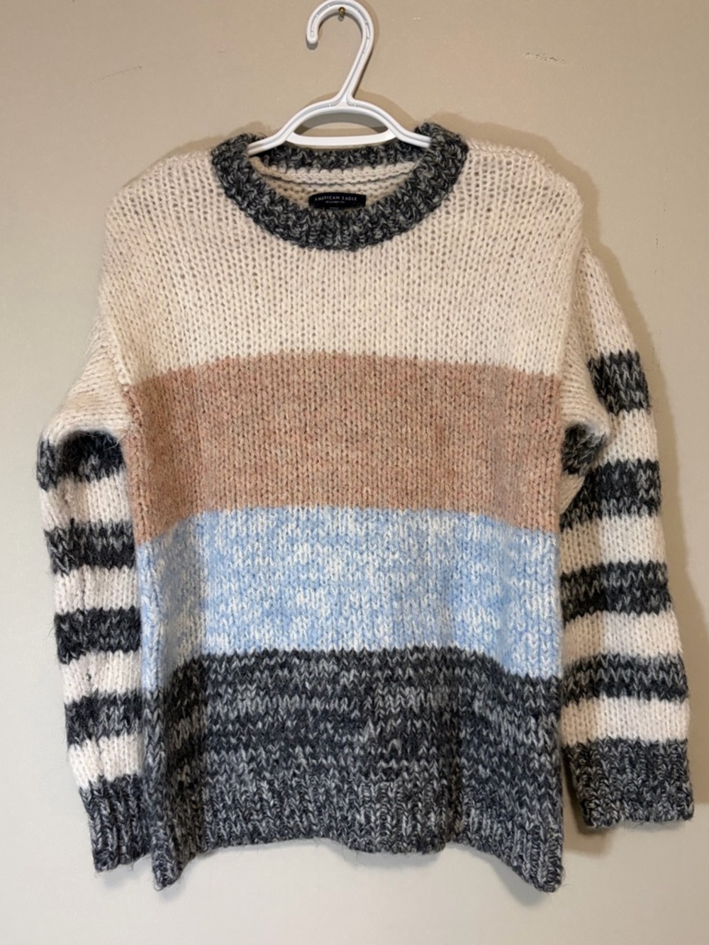 American Eagle Colour block Striped Knit Sweater
